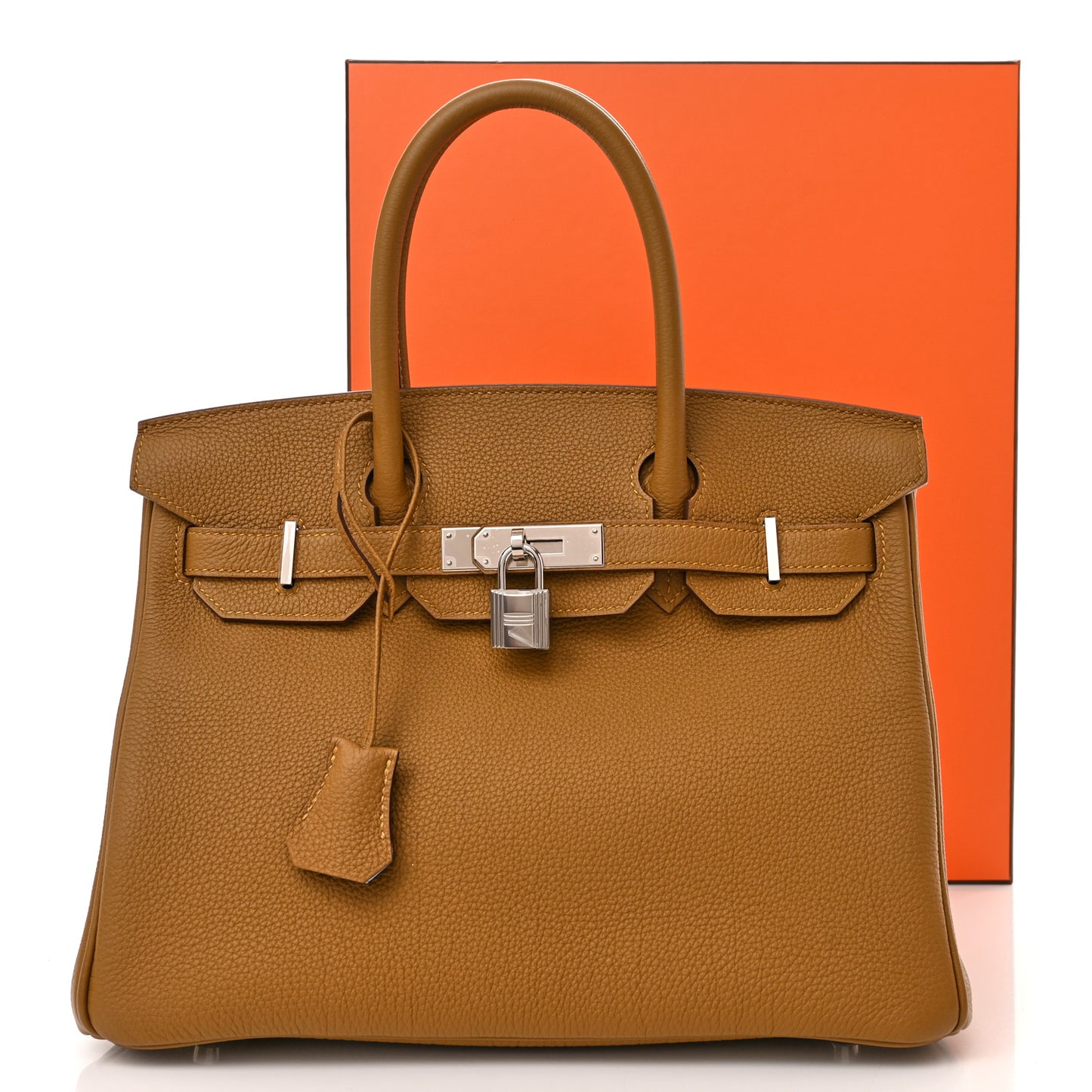 Togo Verso Birkin 30 Bronze Dore Bleu Brume