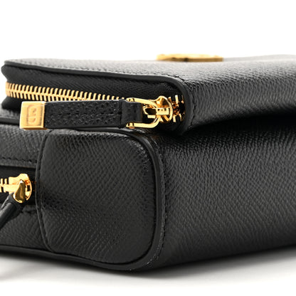 Christian Dior Grained Calfskin Caro Double Pouch Black 10 of 10