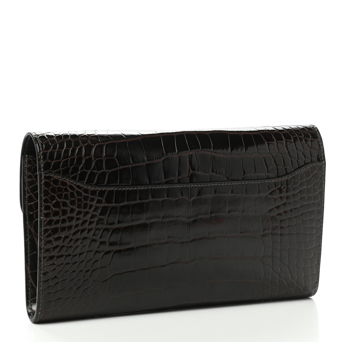 Shiny Alligator Constance Long Wallet Macassar