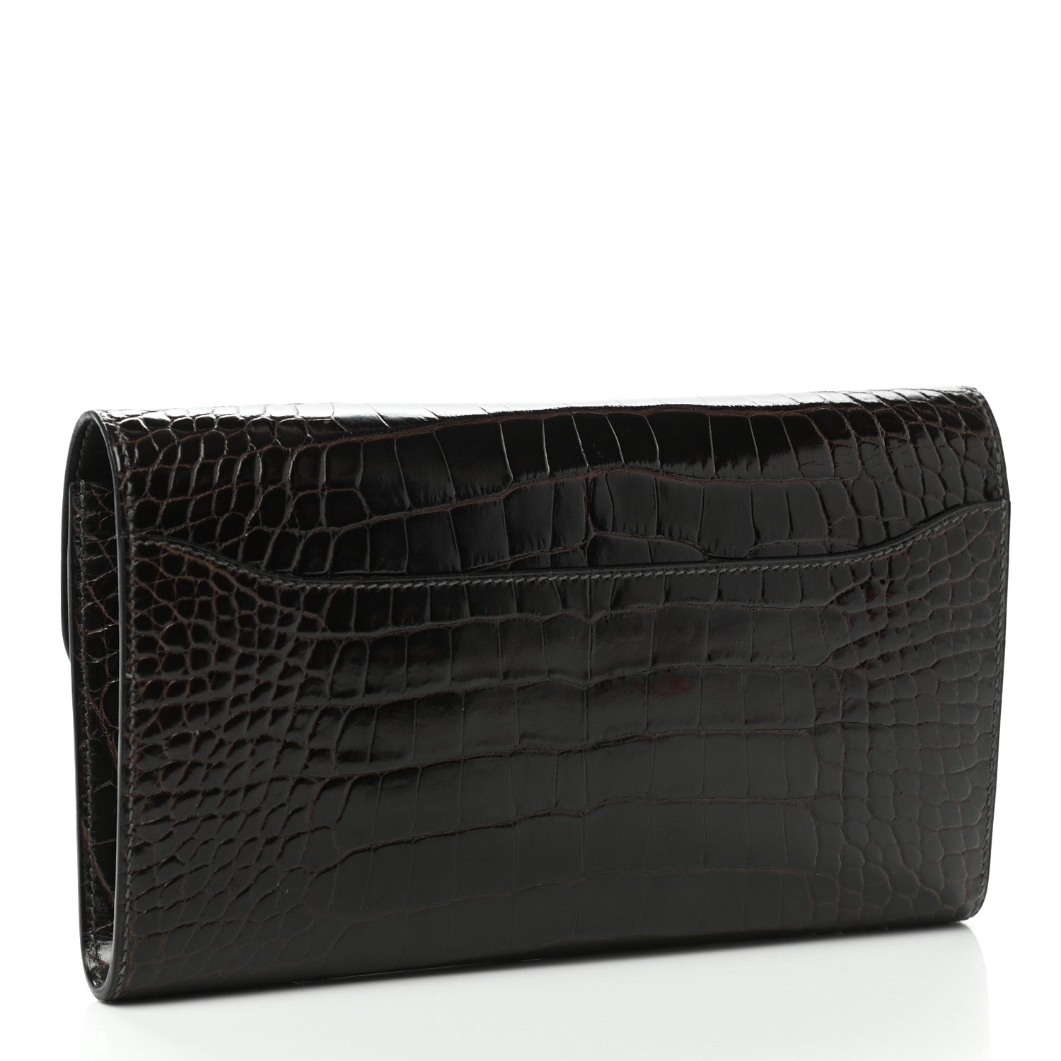 Hermes Shiny Alligator Constance Long Wallet Macassar 3 of 9