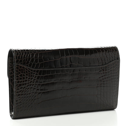 Hermes Shiny Alligator Constance Long Wallet Macassar 3 of 9