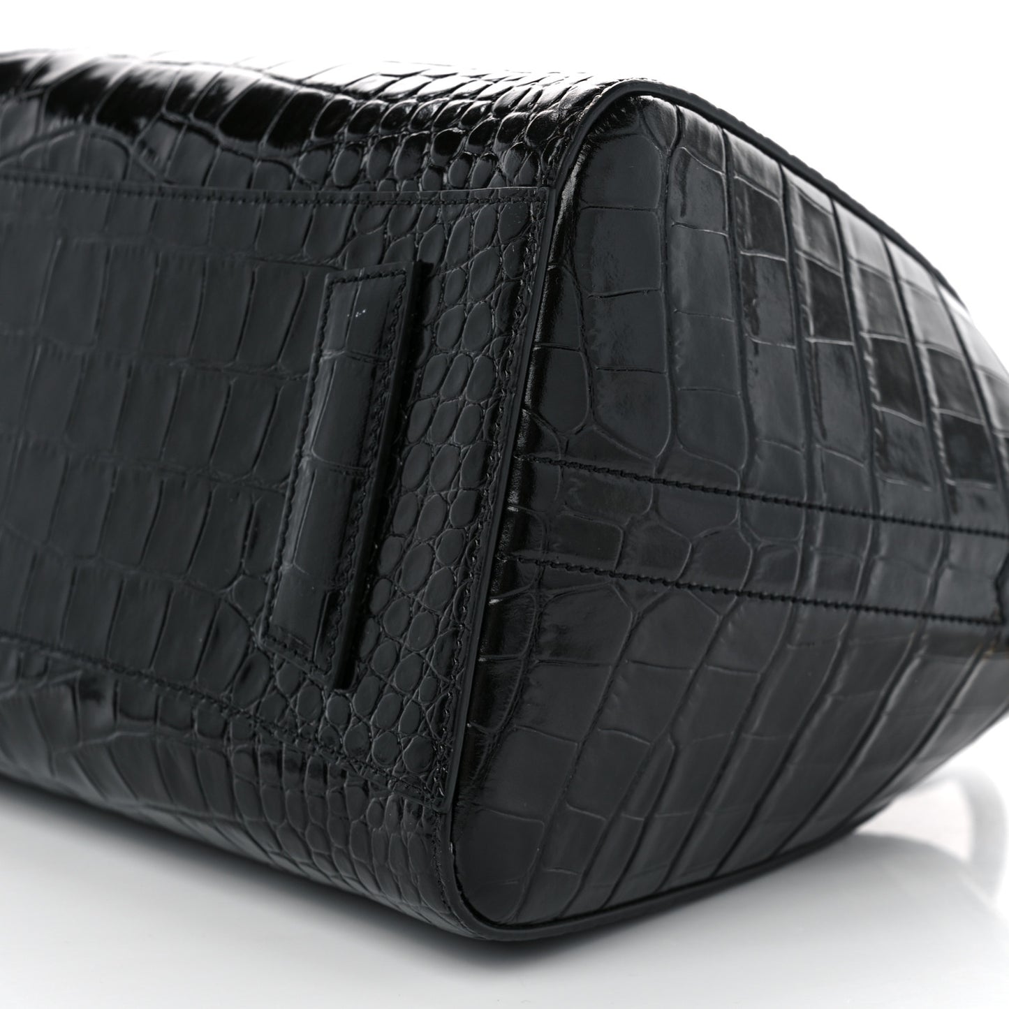 Calfskin Crocodile Embossed Small Antigona Black
