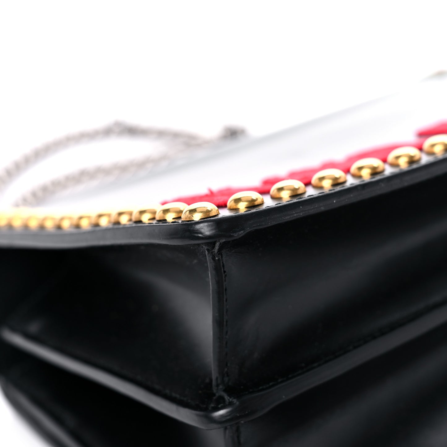 Calfskin Floral Embroidered Studded Small Dionysus Shoulder Bag Black