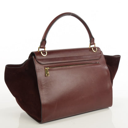 Celine Smooth Calfskin Suede Medium Trapeze Burgundy 5 of 11