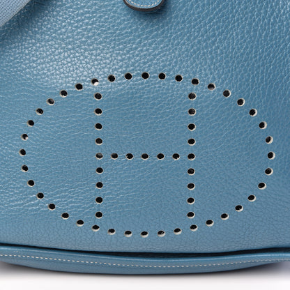 Hermes Taurillon Clemence Evelyne II PM Blue Jean 10 of 13