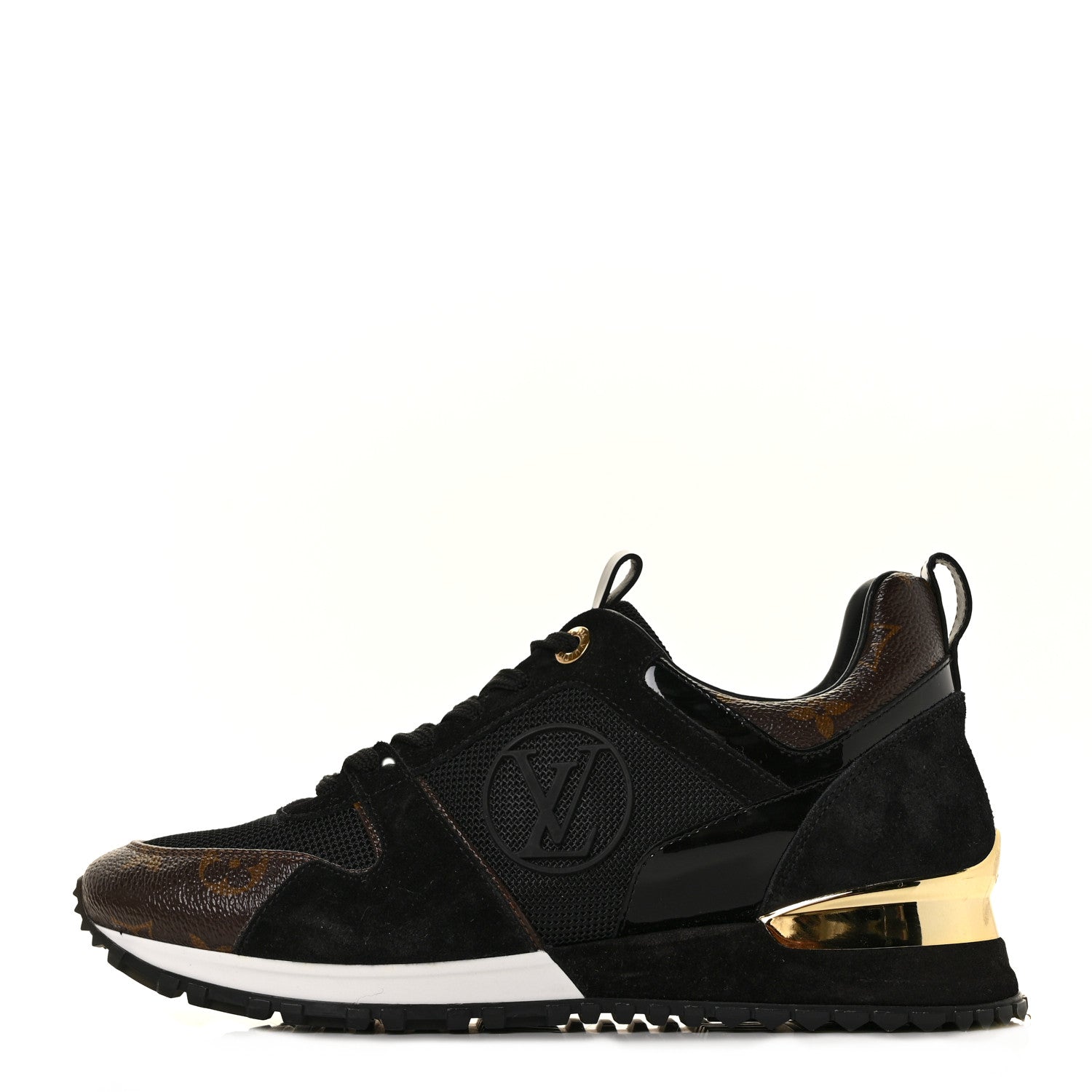 Louis Vuitton Suede Monogram Run Away Sneakers 37.5 Black 1 of 7