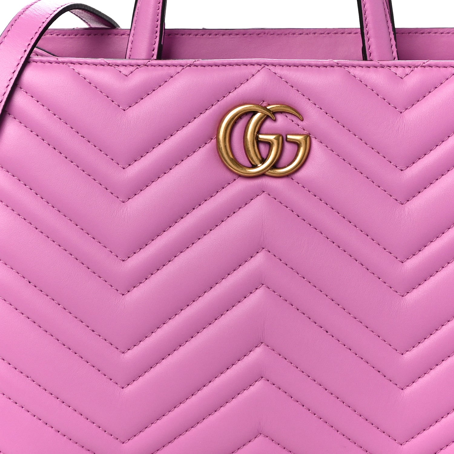 Gucci Calfskin Matelasse Small GG Marmont Tote Candy Mousse 9 of 11