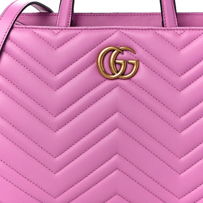 Gucci Calfskin Matelasse Small GG Marmont Tote Candy Mousse 9 of 11