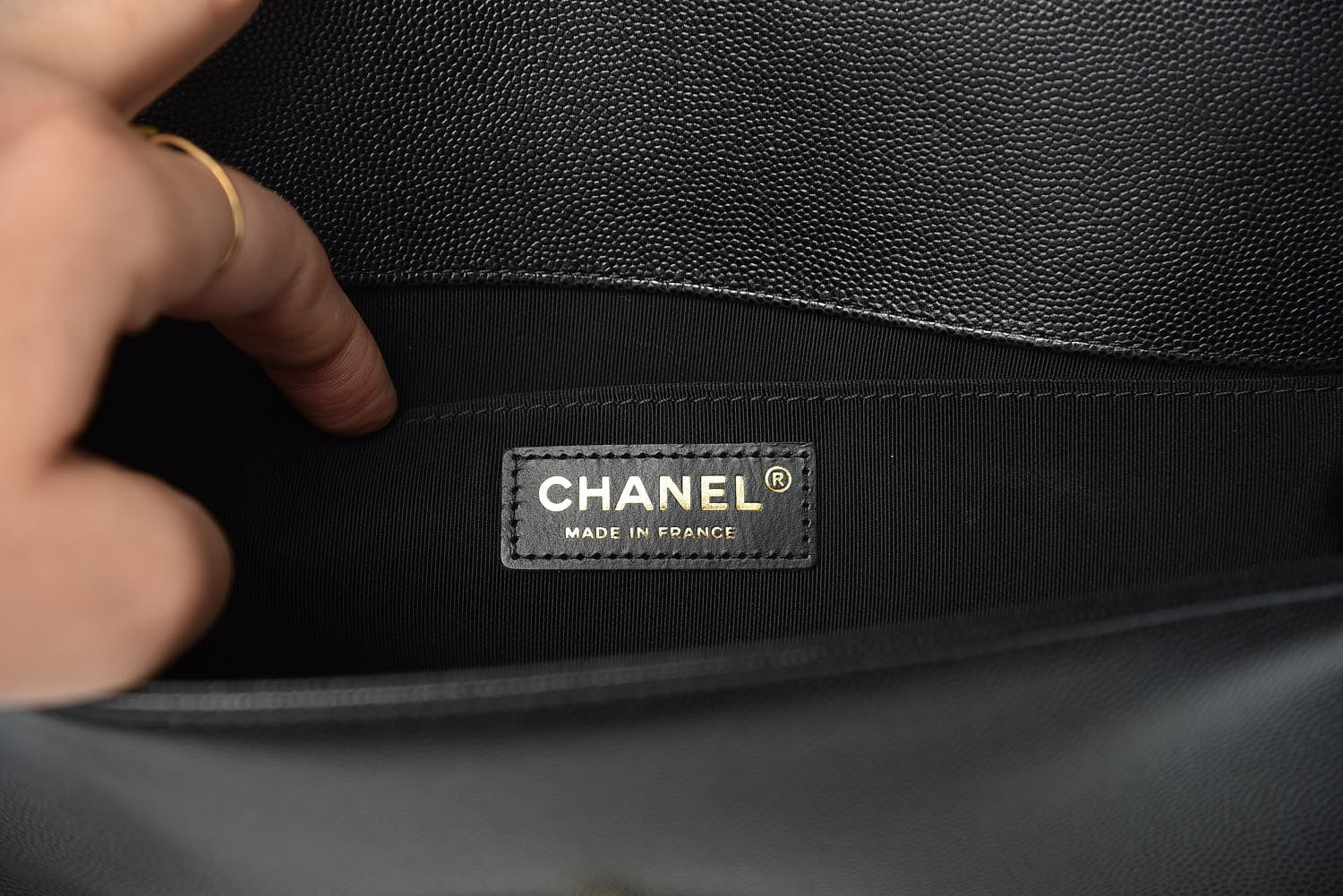 Chanel Caviar Quilted Medium Boy Flap Black 8 of 10