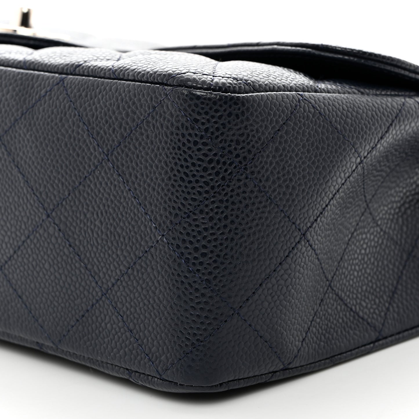 Caviar Quilted Jumbo Single Flap Navy