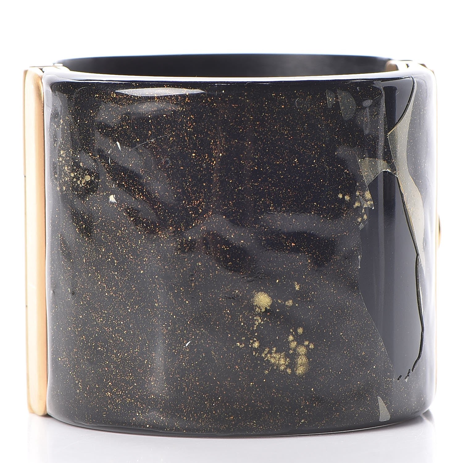 Chanel Resin Crystal CC Cuff Black Bronze 4 of 10