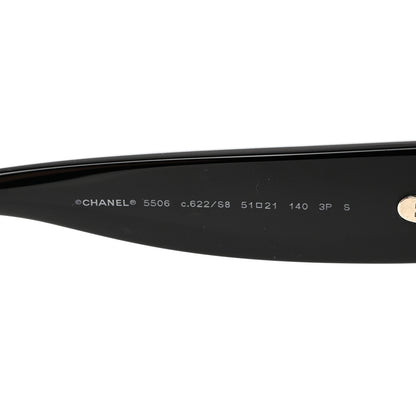 Chanel Acetate Polarized Square Sunglasses 5506 Black 5 of 8