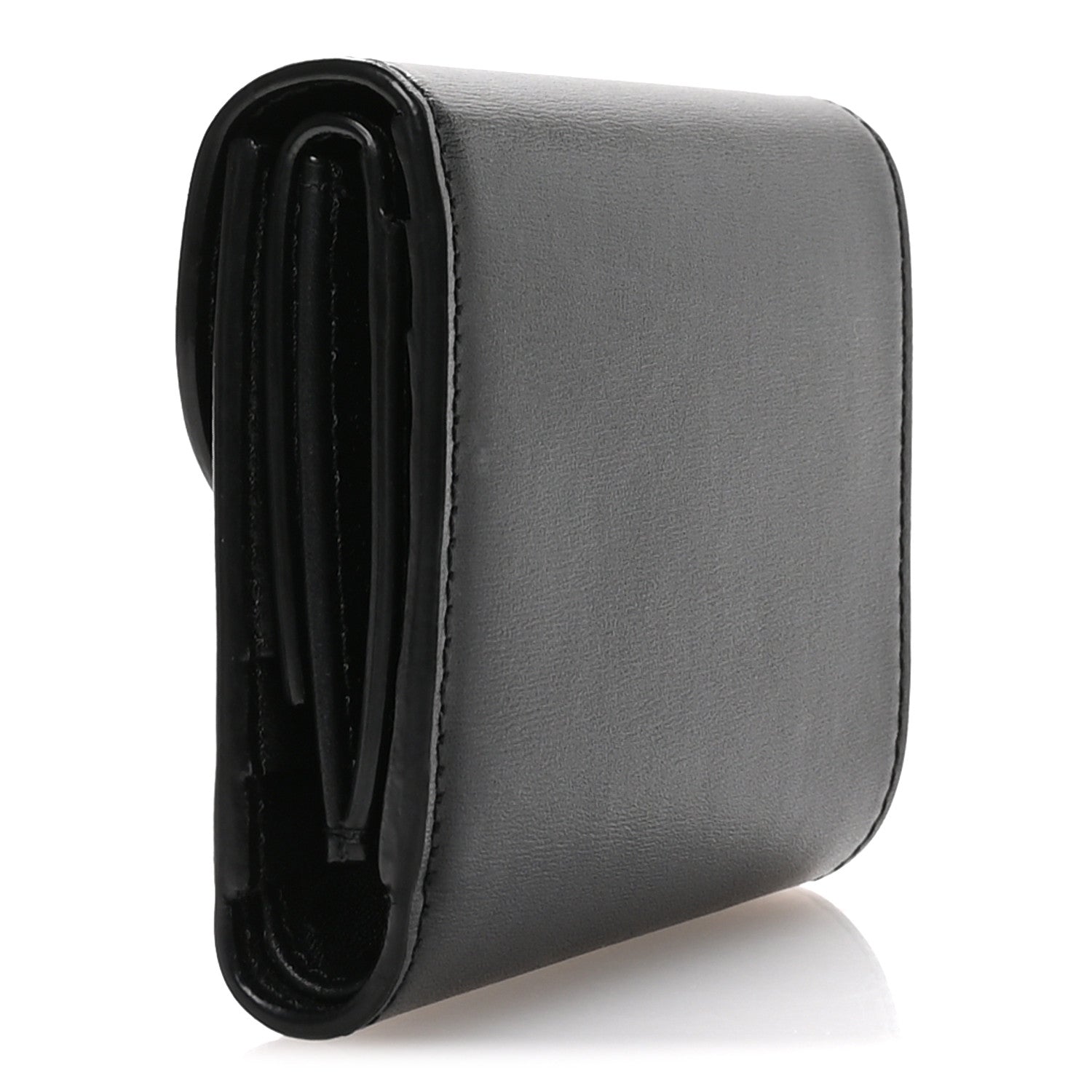 Celine Shiny Calfskin Small Triomphe Wallet Black 3 of 8