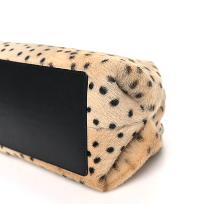 Chanel Pony Hair Cheetah Printed Lambskin Clutch With Chain Beige Black 10 of 11