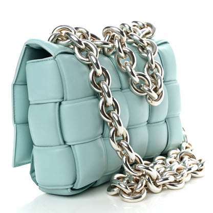 Bottega Veneta Lambskin Maxi Intreccio Padded Chain Cassette Crossbody Bag Spearmint 3 of 9