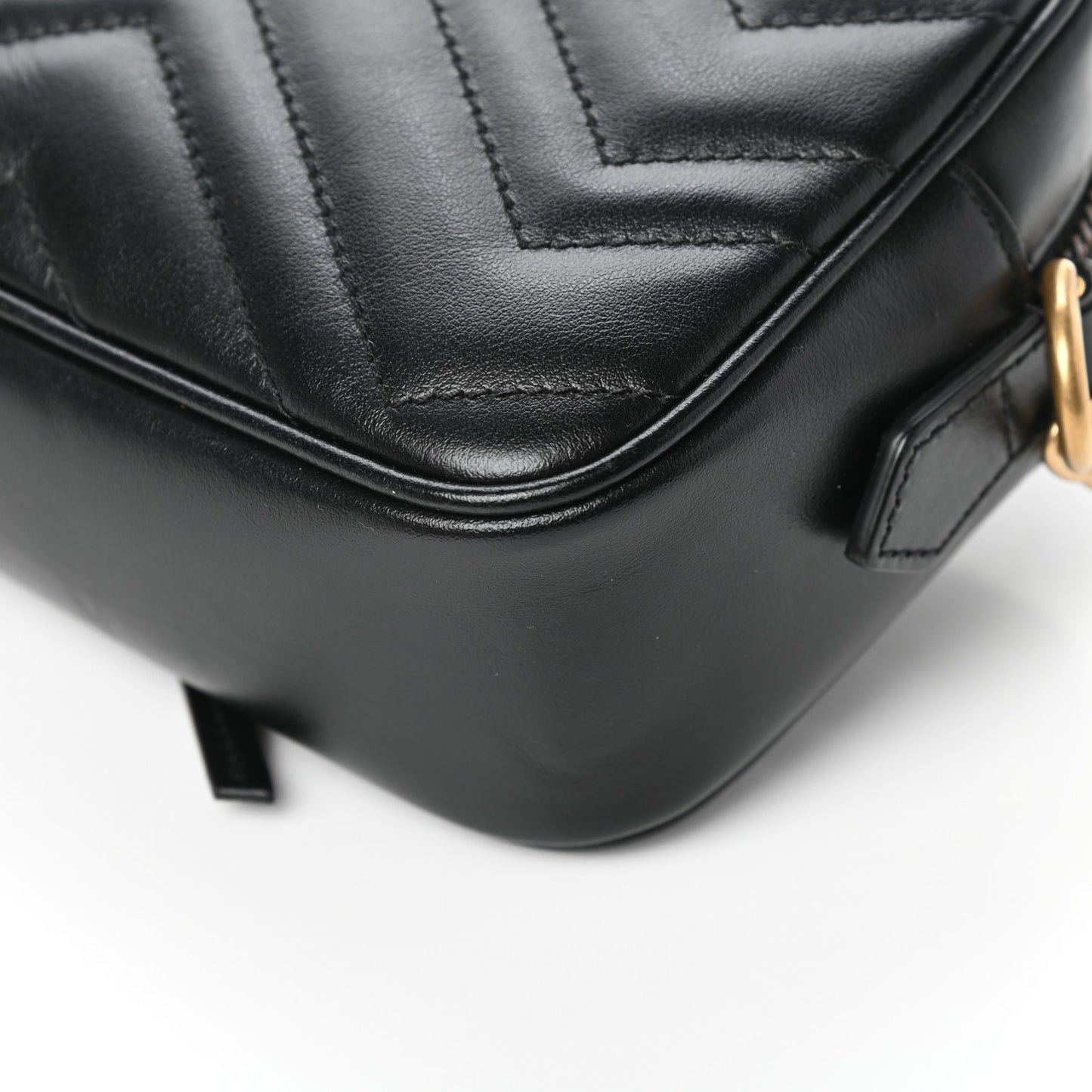 Calfskin Matelasse Mini GG Marmont Chain Shoulder Bag Black