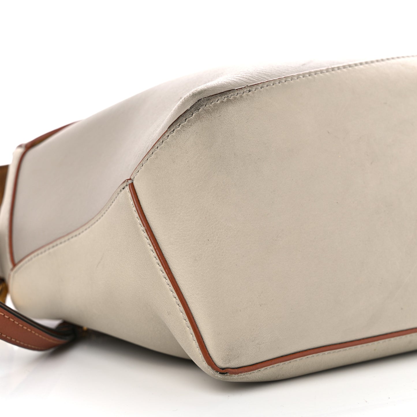 Calfskin Small Puzzle Edge Bag Ghost Soft White