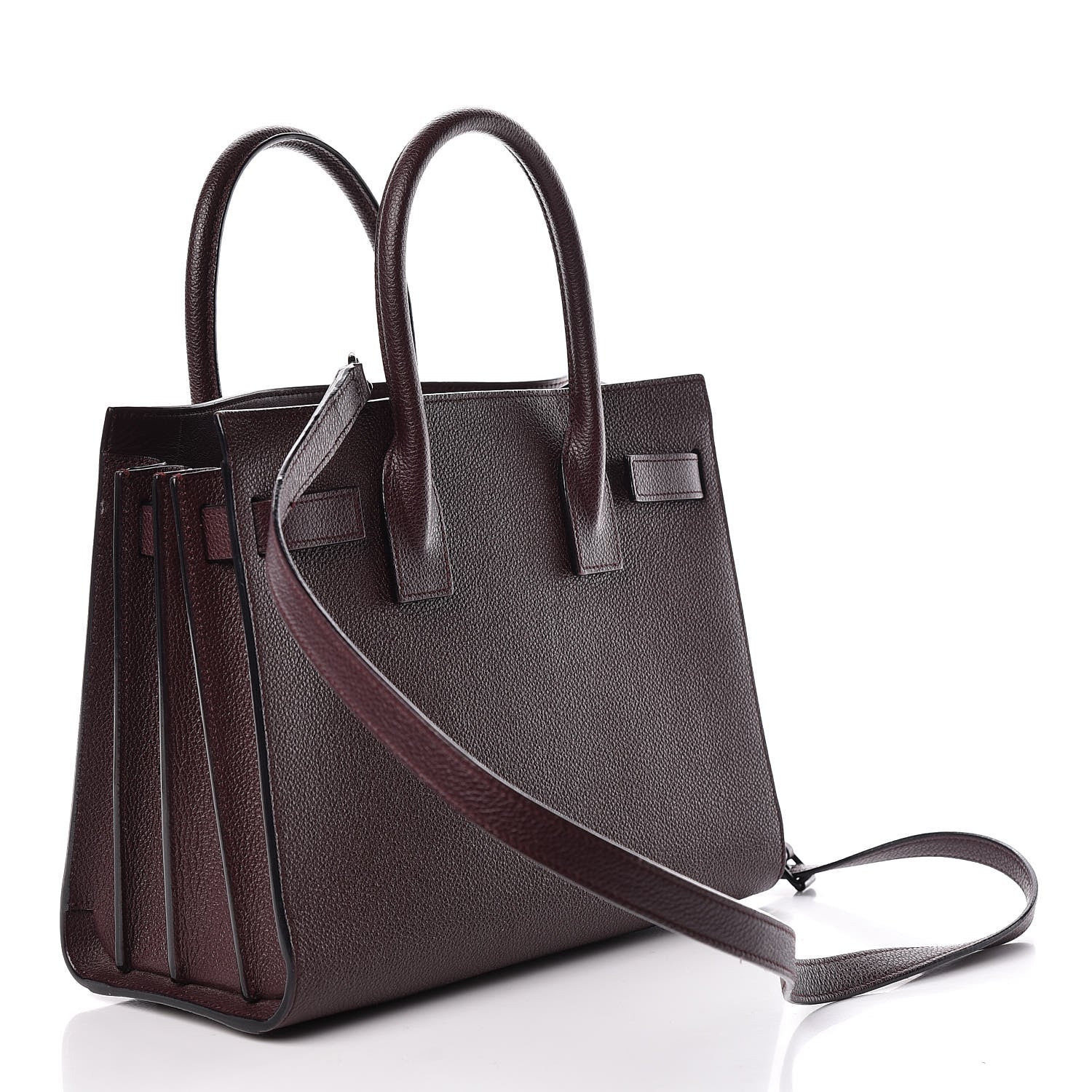 Saint Laurent Grained Calfskin Baby Sac De Jour Amaranto 3 of 12