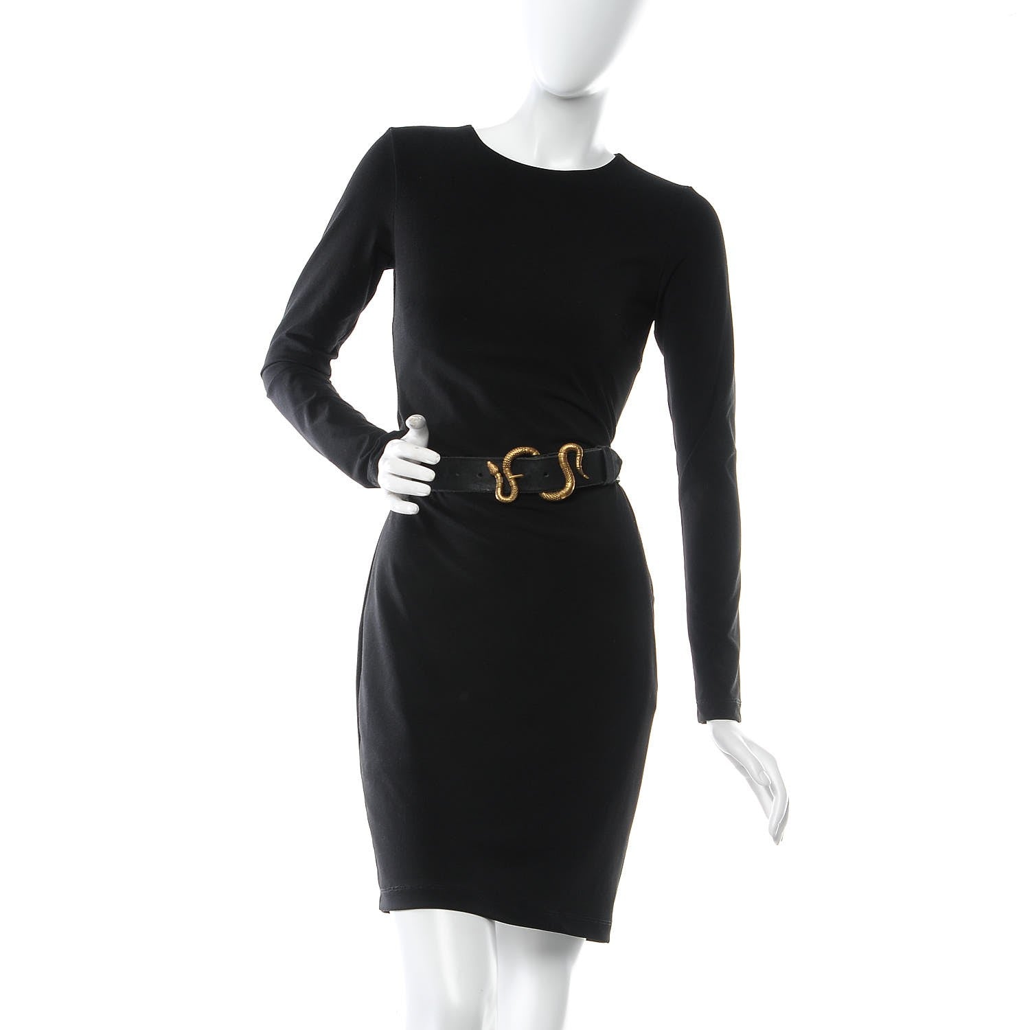 Gucci Calfskin Snake Belt 95 38 Black 2 of 9