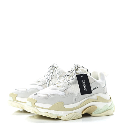 Balenciaga Fabric Mesh Womens Triple S Sneakers 37 White 3 of 9