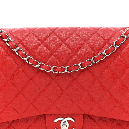 Chanel Caviar Quilted Maxi Double Flap Red 8 of 13