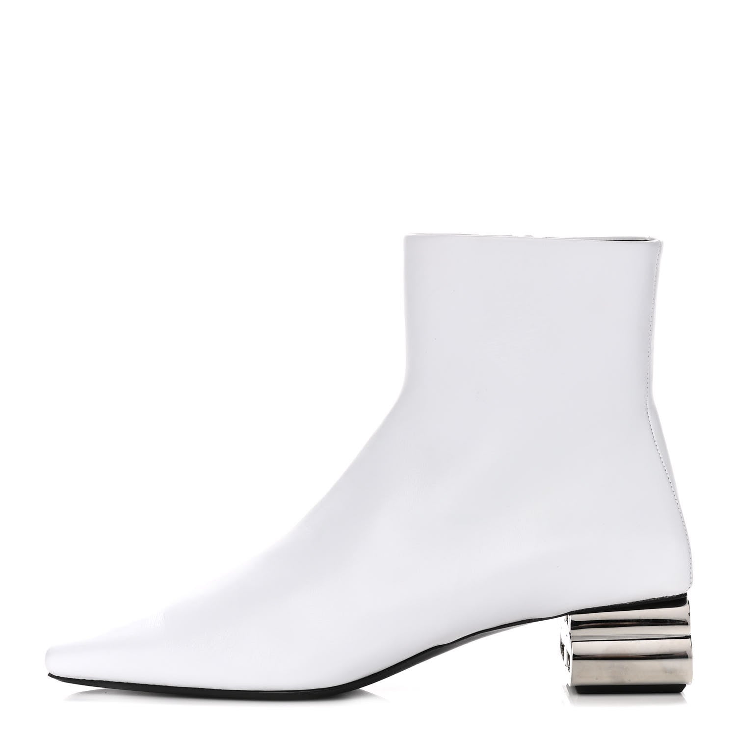 Balenciaga Sheepskin Typo Ankle Booties 38.5 White 1 of 10