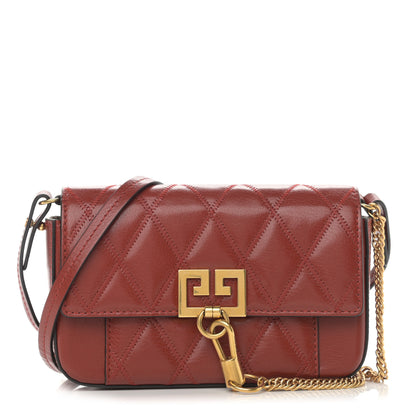 Givenchy Goatskin Quilted GV3 Mini Pocket Convertible Bag Terracotta 1 of 11