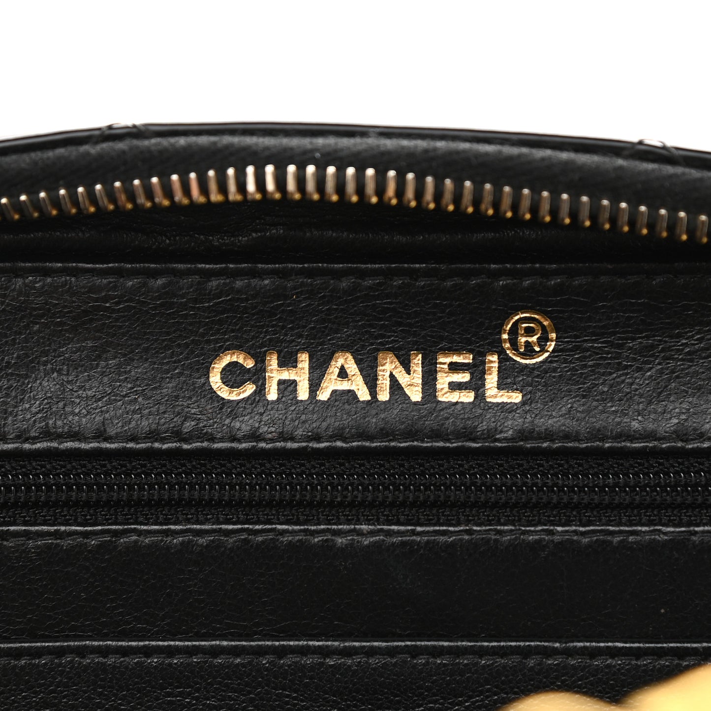 Patent Quilted Vanity Case Black