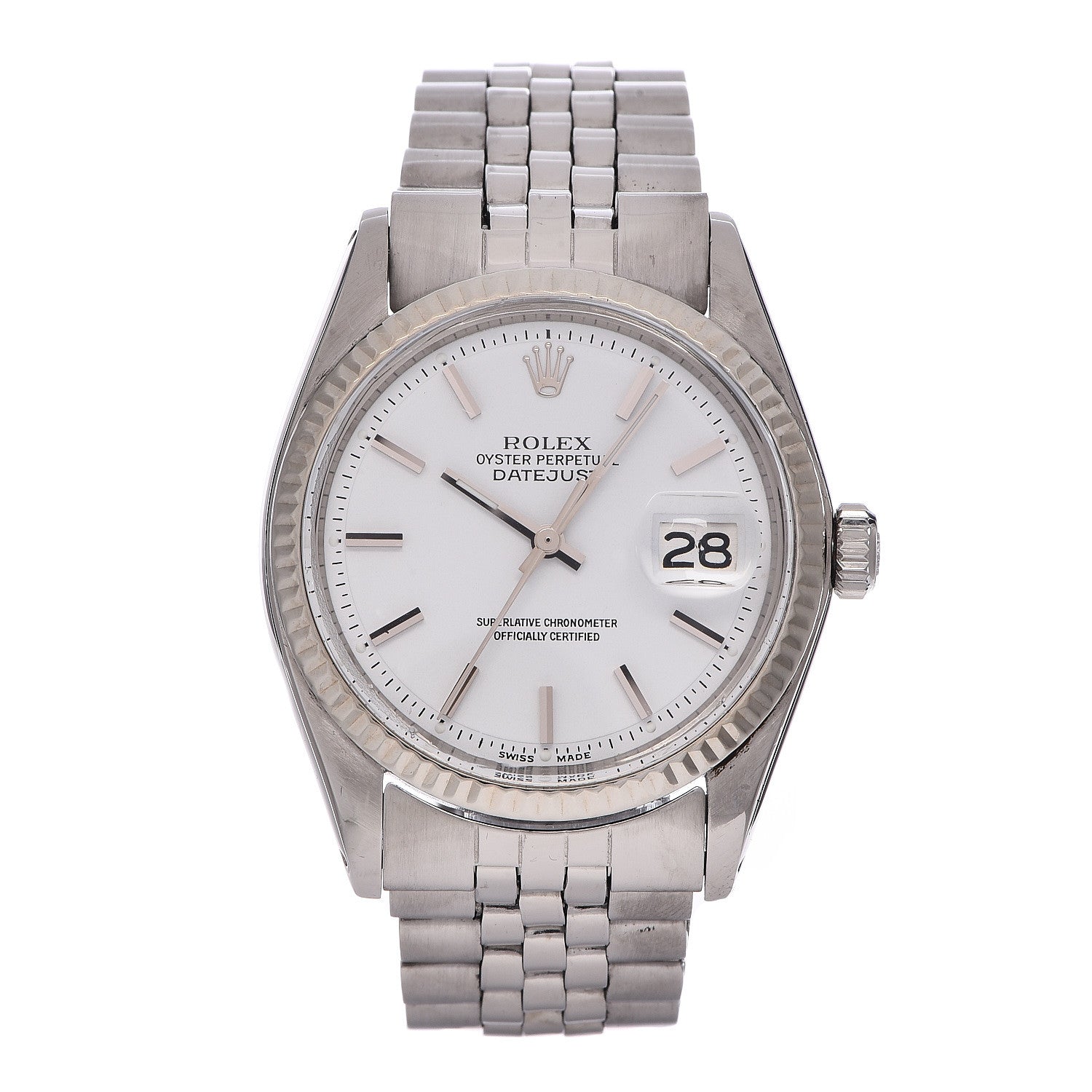 Rolex Stainless Steel 36mm Oyster Perpetual DateJust Watch White 1601 1 of 11
