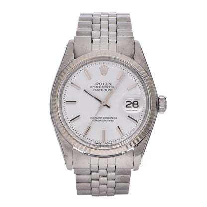 Rolex Stainless Steel 36mm Oyster Perpetual DateJust Watch White 1601 1 of 11