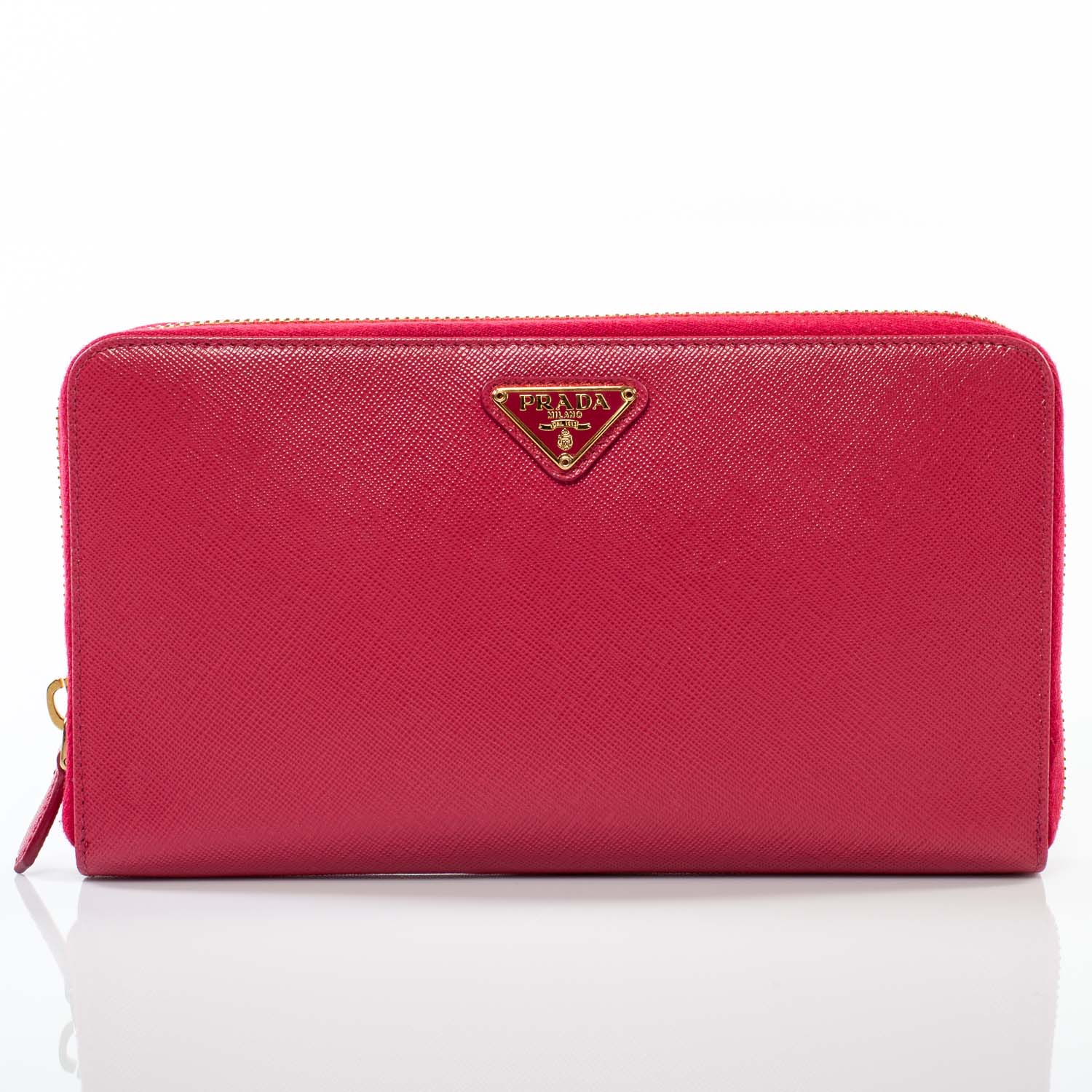 Prada Saffiano Continental Wallet Ibisco 1 of 9