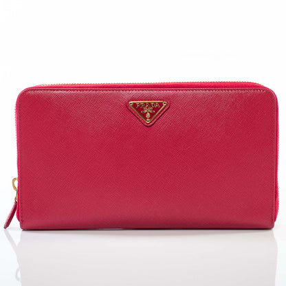 Prada Saffiano Continental Wallet Ibisco 1 of 9