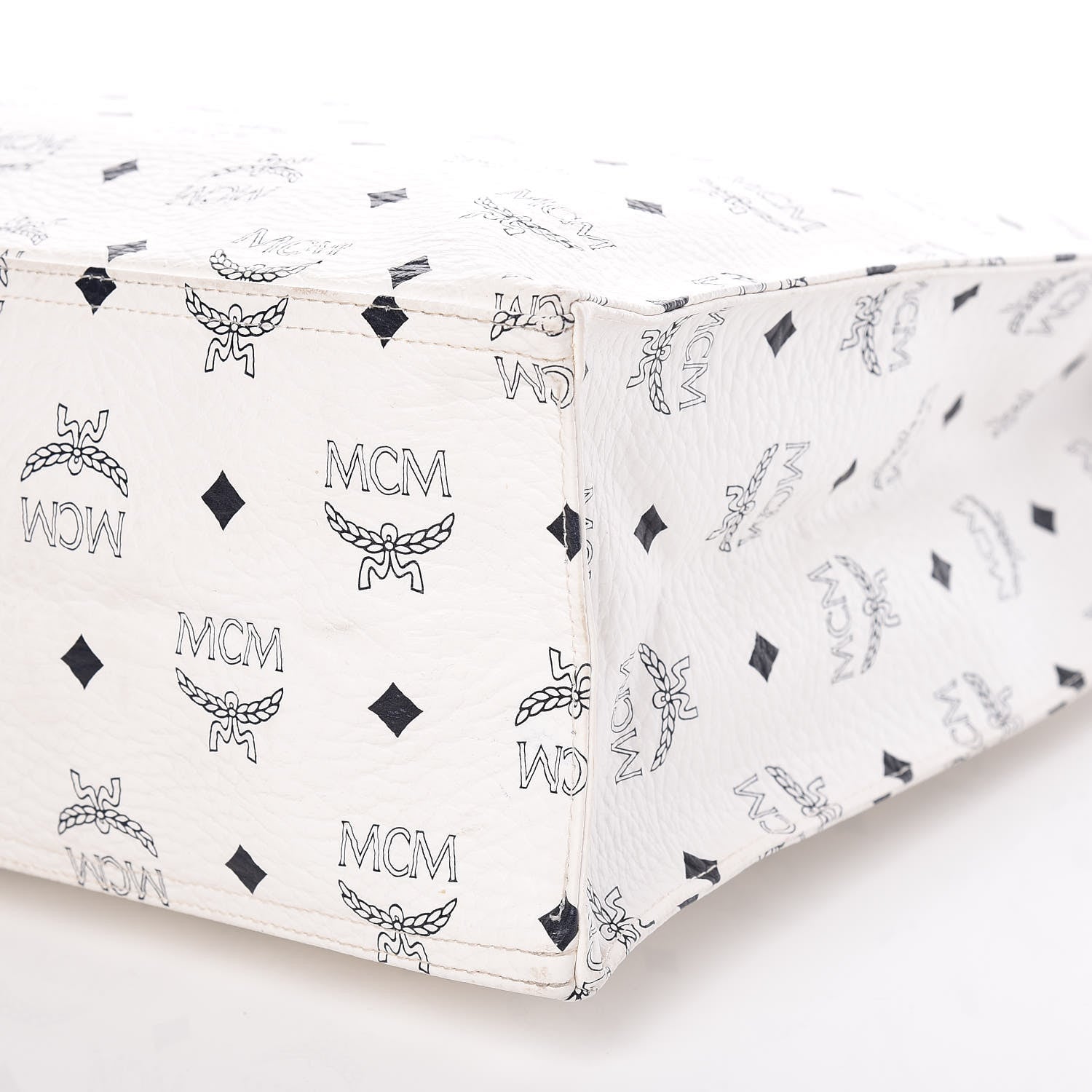 MCM Visetos Shopper Tote White 6 of 25