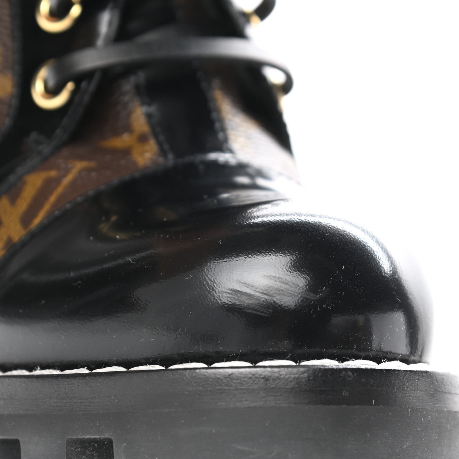 Louis Vuitton Patent Calfskin Monogram Star Trail Ankle Boots 39 Black 9 of 10