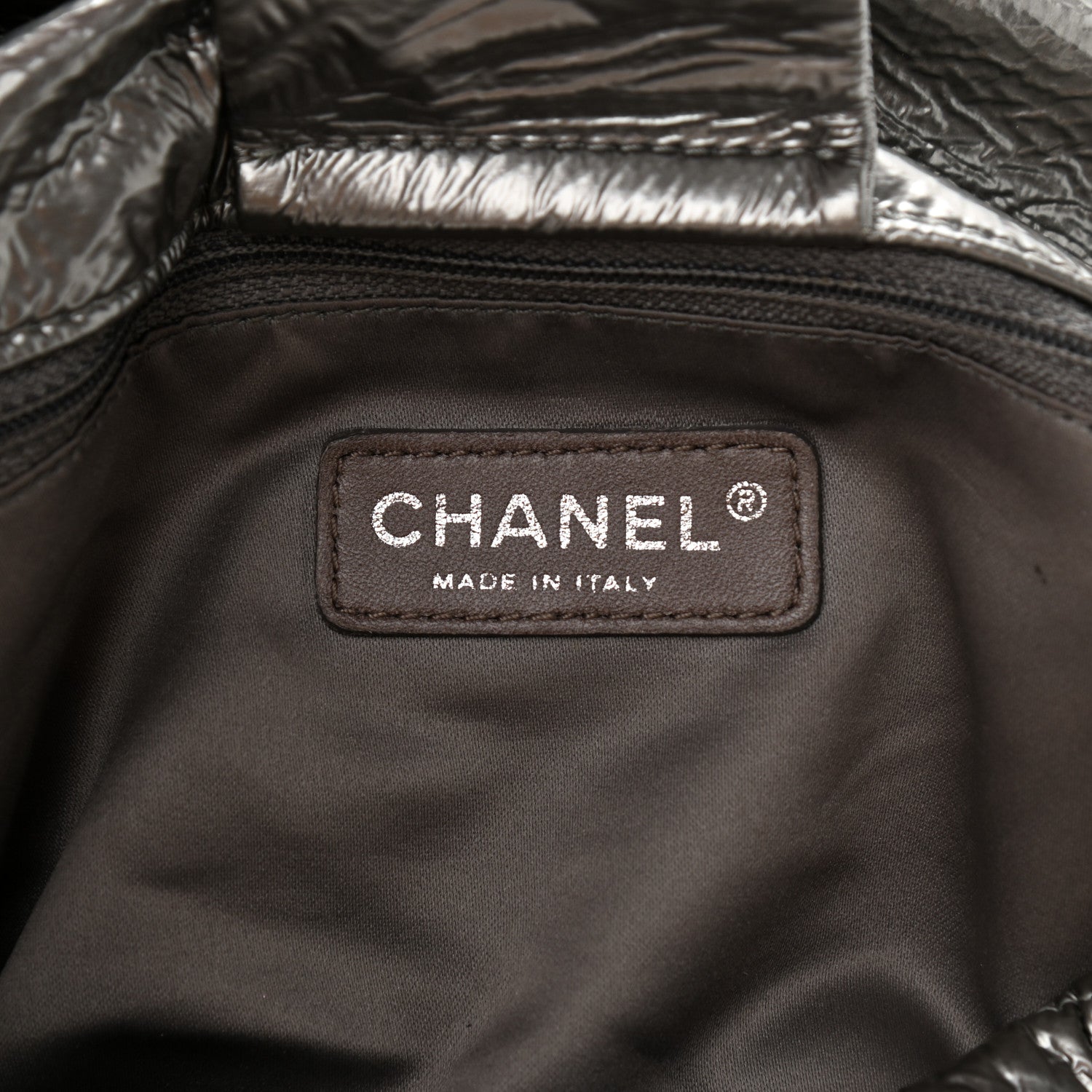 Chanel Vinyl Graphic Edge Accordion Flap Bag Silver 6 of 11