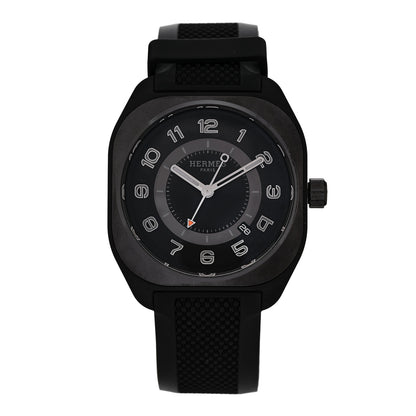 Hermes DLC Coated Titanium Rubber 39mm H08 Automatic Watch Noir 1 of 5