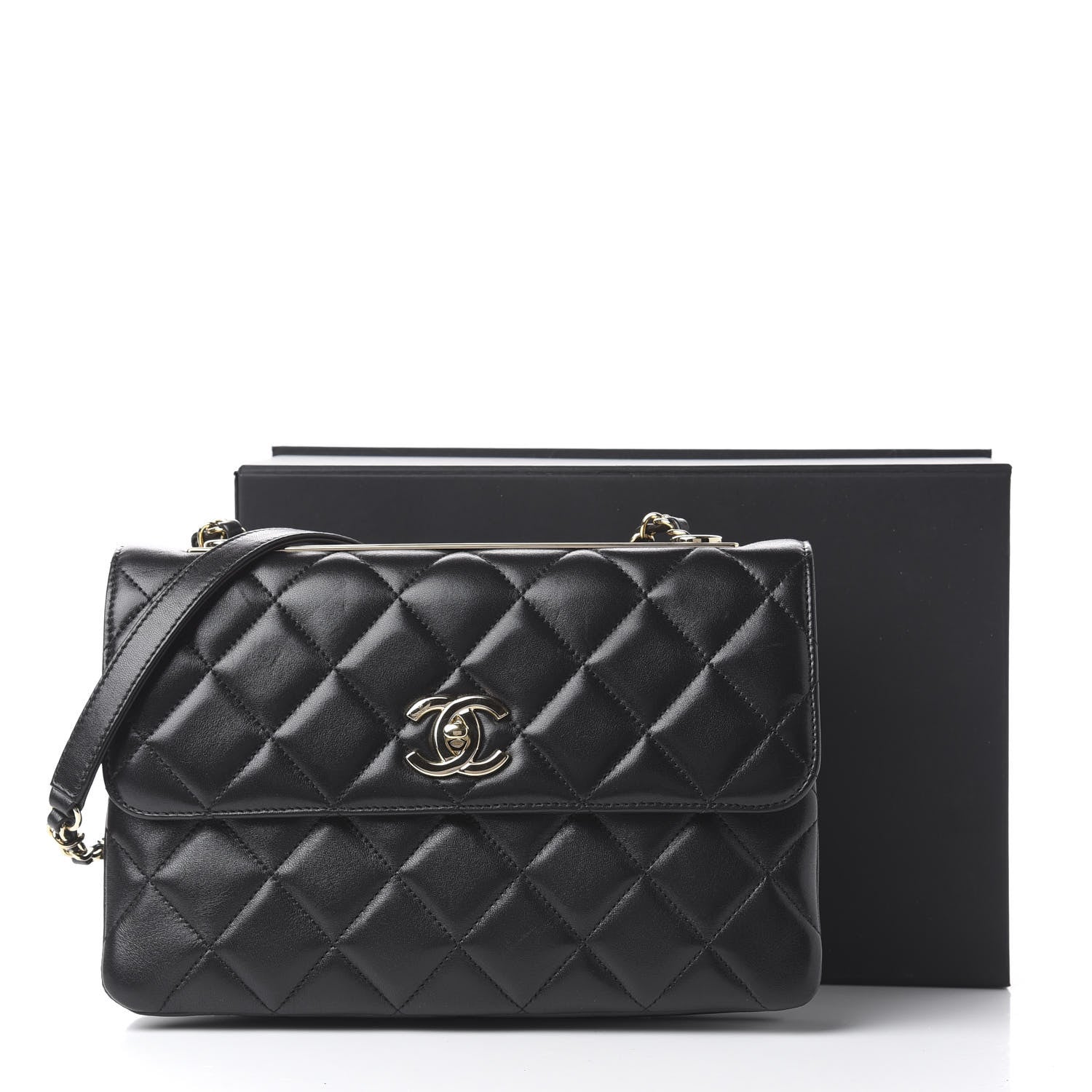 Chanel Lambskin Quilted Medium Trendy CC Flap Black 10 of 10