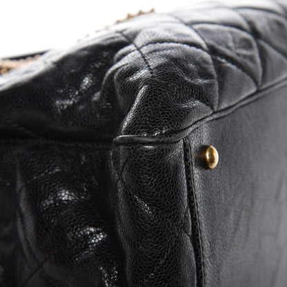 Chanel Glazed Caviar Quilted Small Shiva Tote Black 10 of 11