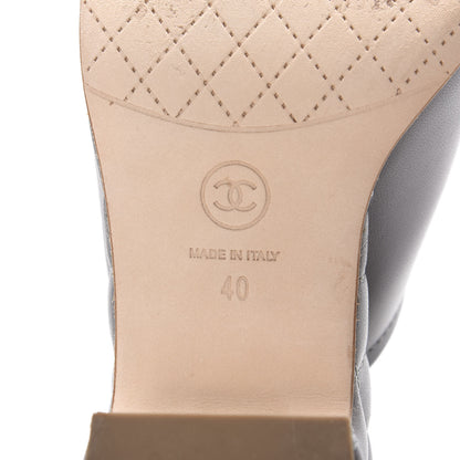 Chanel Lambskin Quilted CC Chain Mules 40 Grey 8 of 9