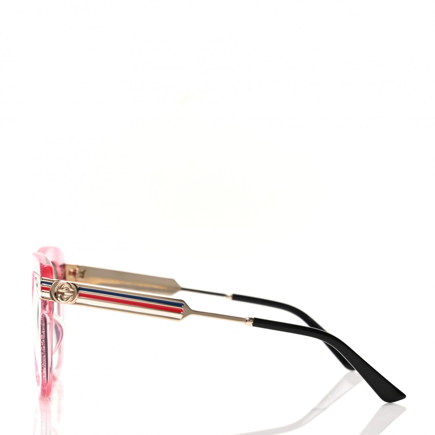 Gucci Acetate Square Frame Web Glitter GG0281S Sunglasses Pink 3 of 8