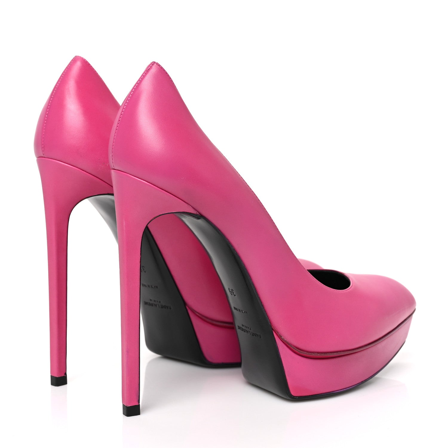 Saint Laurent Calfskin Janis 105 Platform Pumps 39 Fuchsia 4 of 8