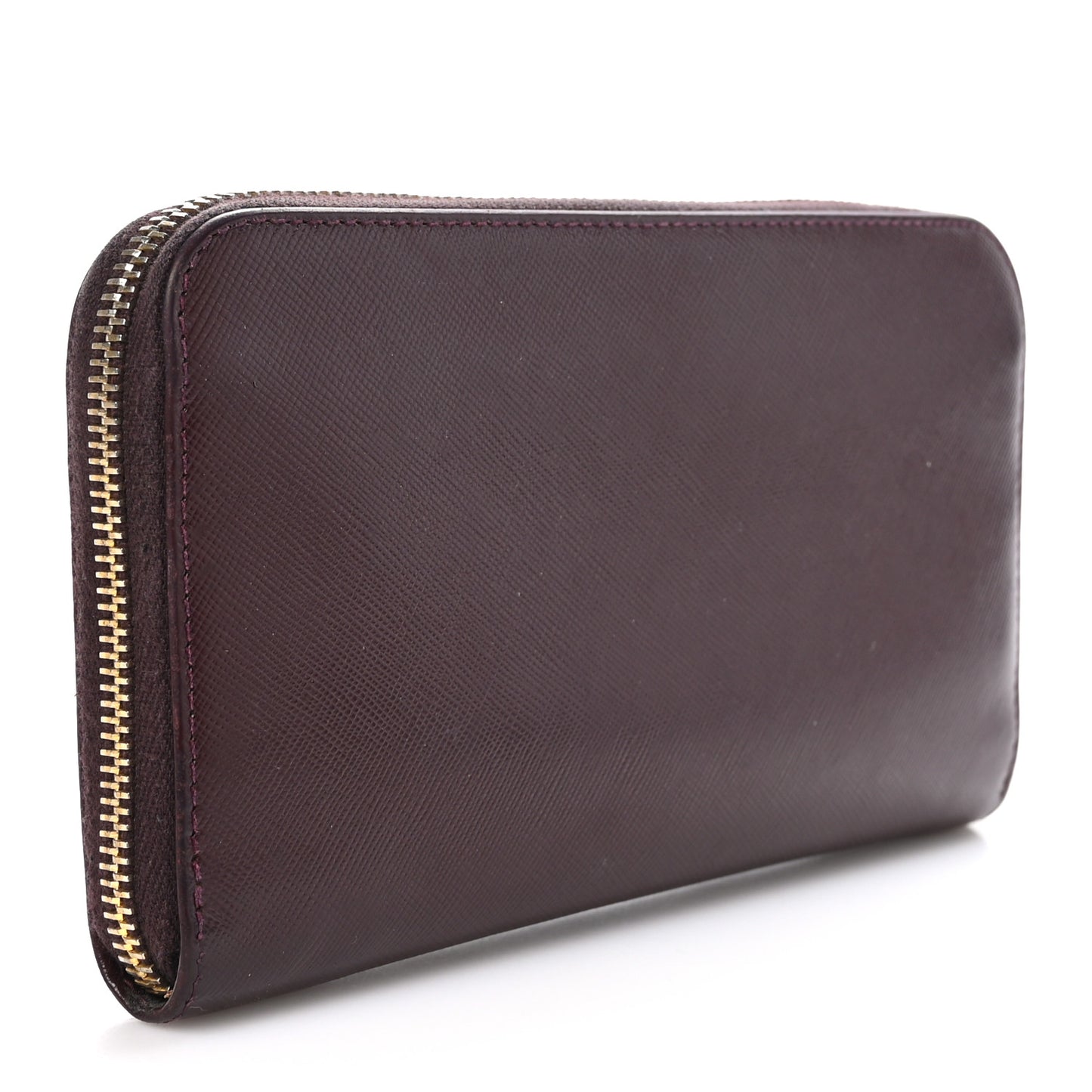 Saffiano Metal Zip Around Wallet Granato