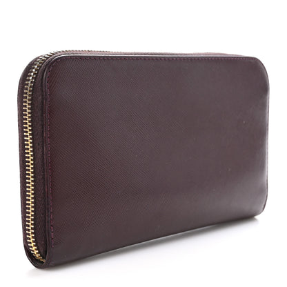 Prada Saffiano Metal Zip Around Wallet Granato 3 of 9