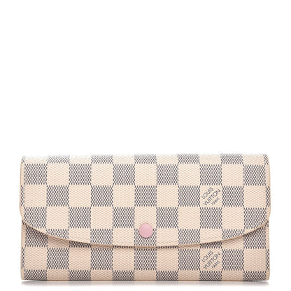 Louis Vuitton Damier Azur Emilie Wallet Rose Ballerine 1 of 8