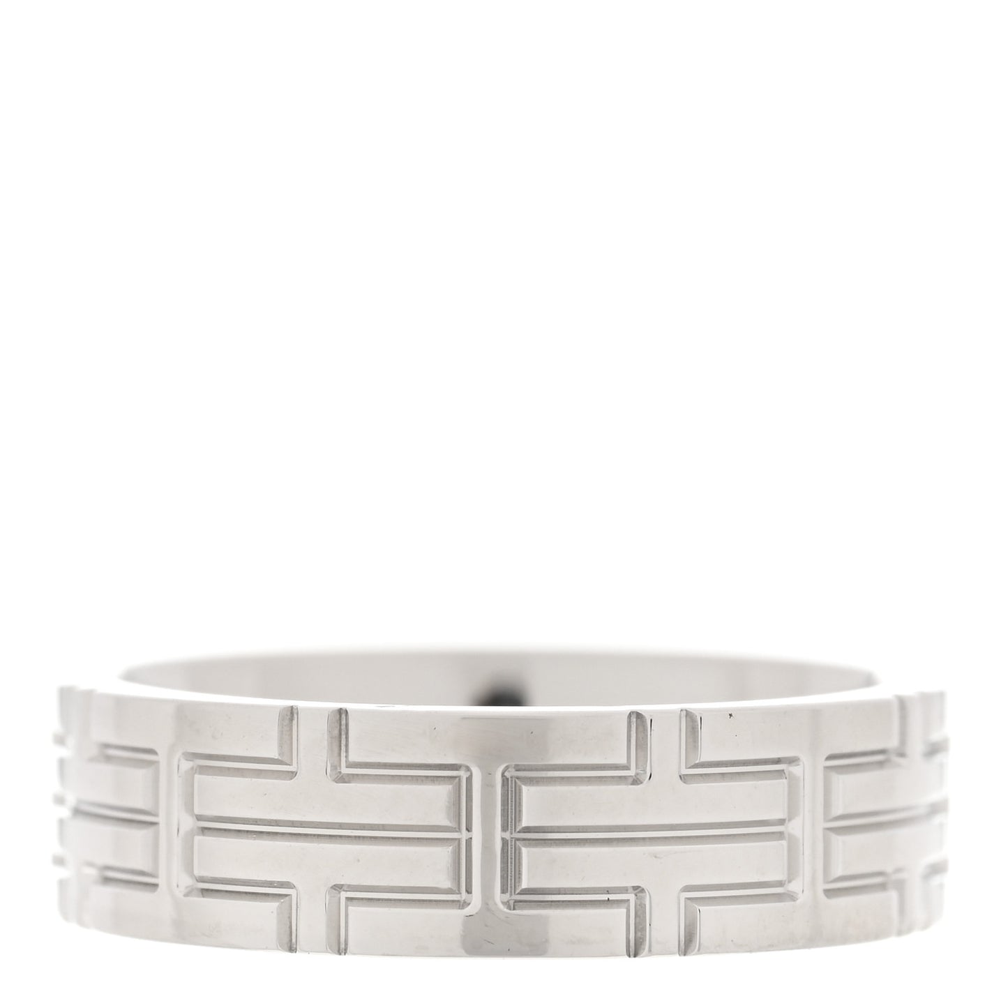 18K White Gold Diamond Kilim H Band Ring 48 4.5
