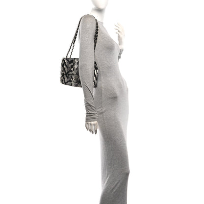 Chanel Sequin Medium Single Flap Silver Black 2 of 11