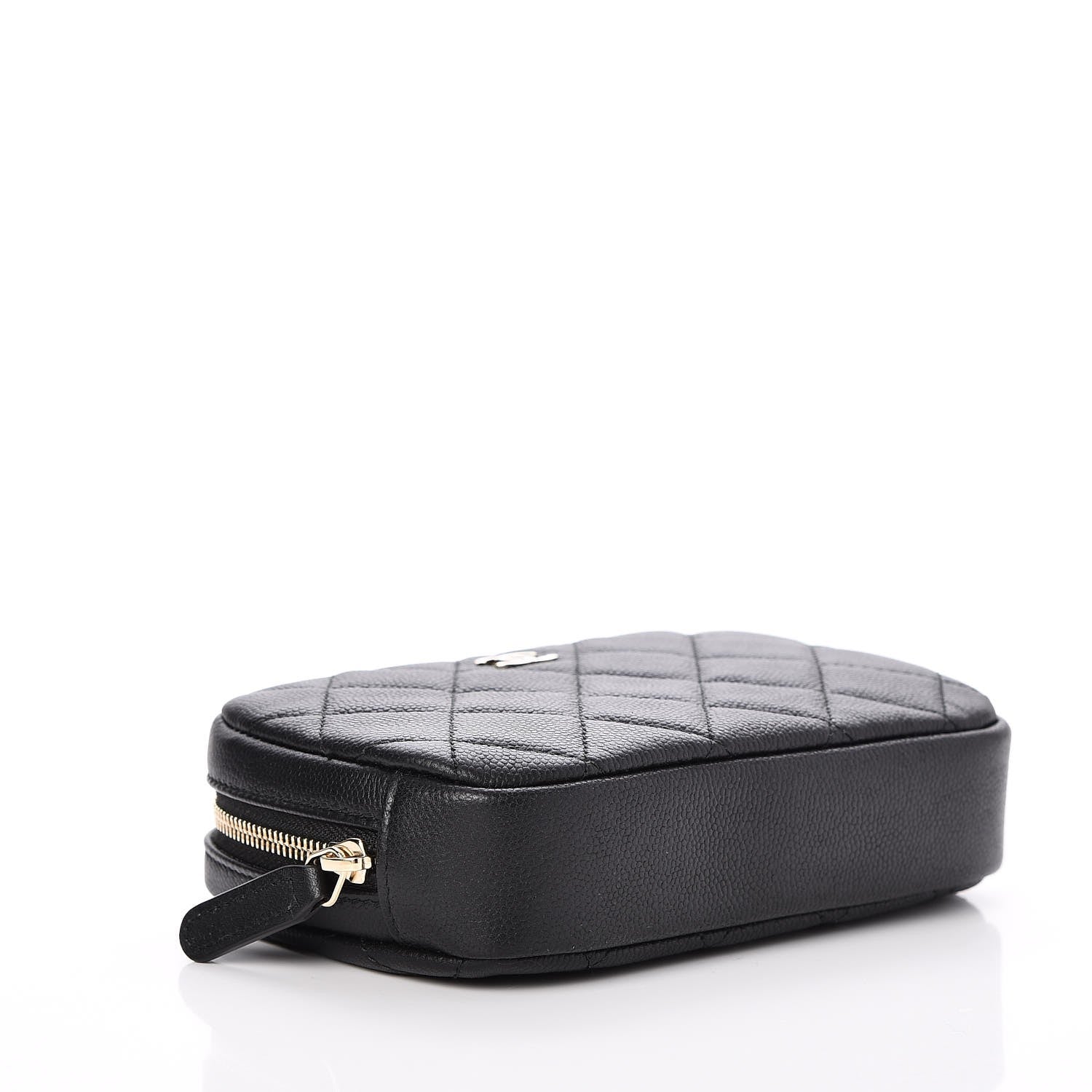 Chanel Caviar Quilted Small Curvy Pouch Cosmetic Case Black 4 of 8