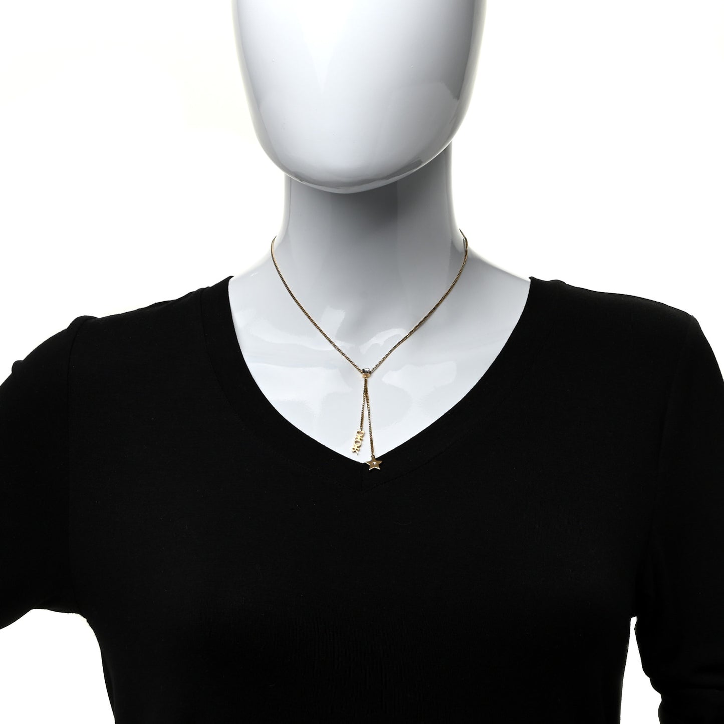 Metal Crystal CD Star Necklace Gold