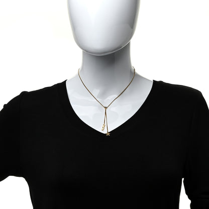 Christian Dior Metal Crystal CD Star Necklace Gold 2 of 6