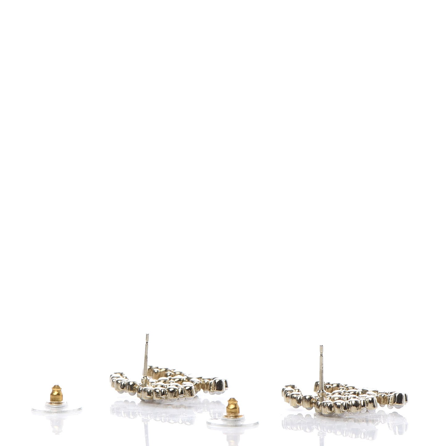 Pearl Crystal CC Earrings Gold